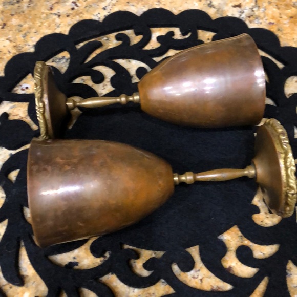 Vinatge Brass Beer Goblets